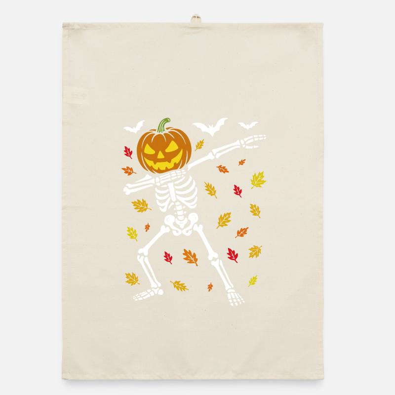 Halloween Dab Dance Skeleton - Dabbing Autumn Organic dish towel