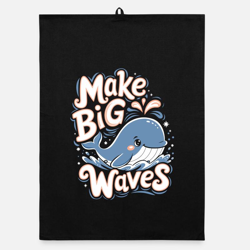 Ocean Conservation: Make Big Waves - Cute Whale Organic dish towel