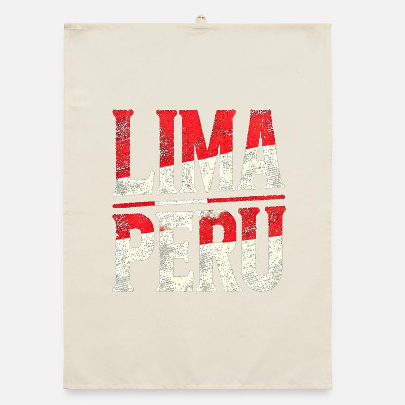 Lettrage rétro de Lima, Pérou Torchon bio