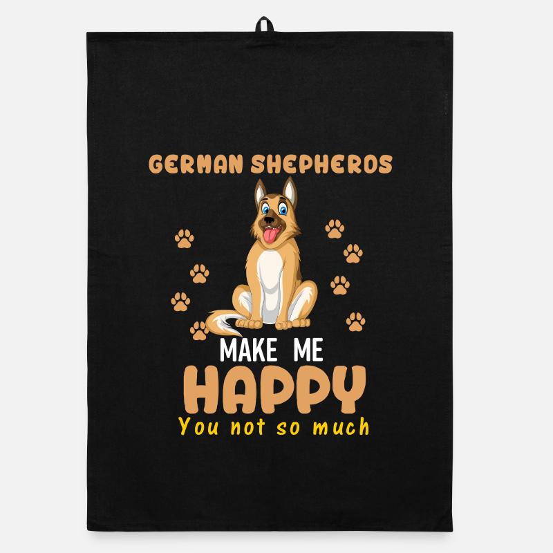 Deutscher Schäferhund Glück Organic Geschirrtuch