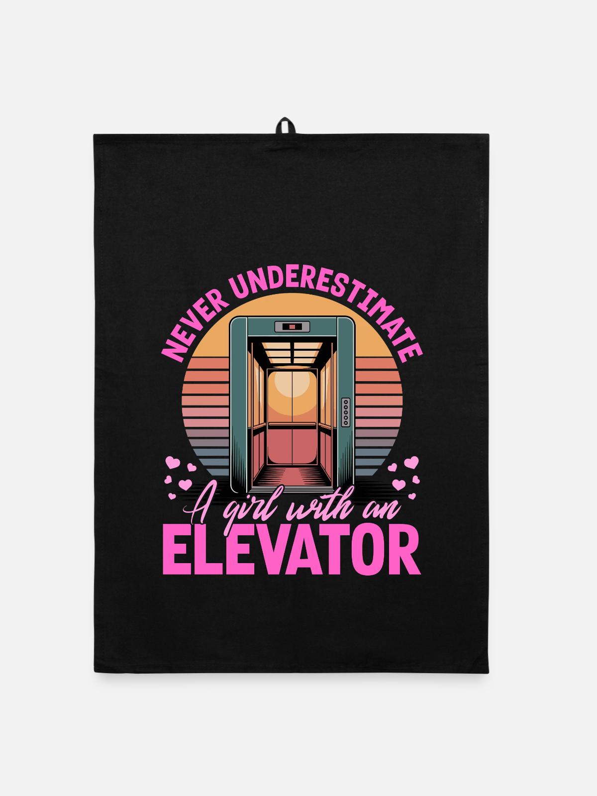 Elevator toddler & kids - Organic Geschirrtuch - Schwarz - Vorne