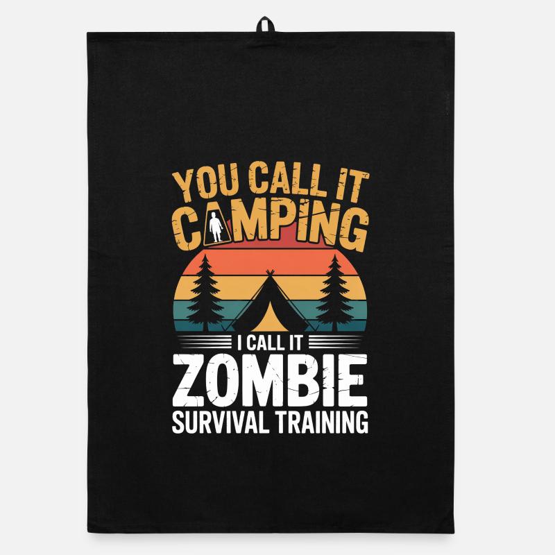  Zombie Survival Training Camper Hiker Halloween Organic Geschirrtuch