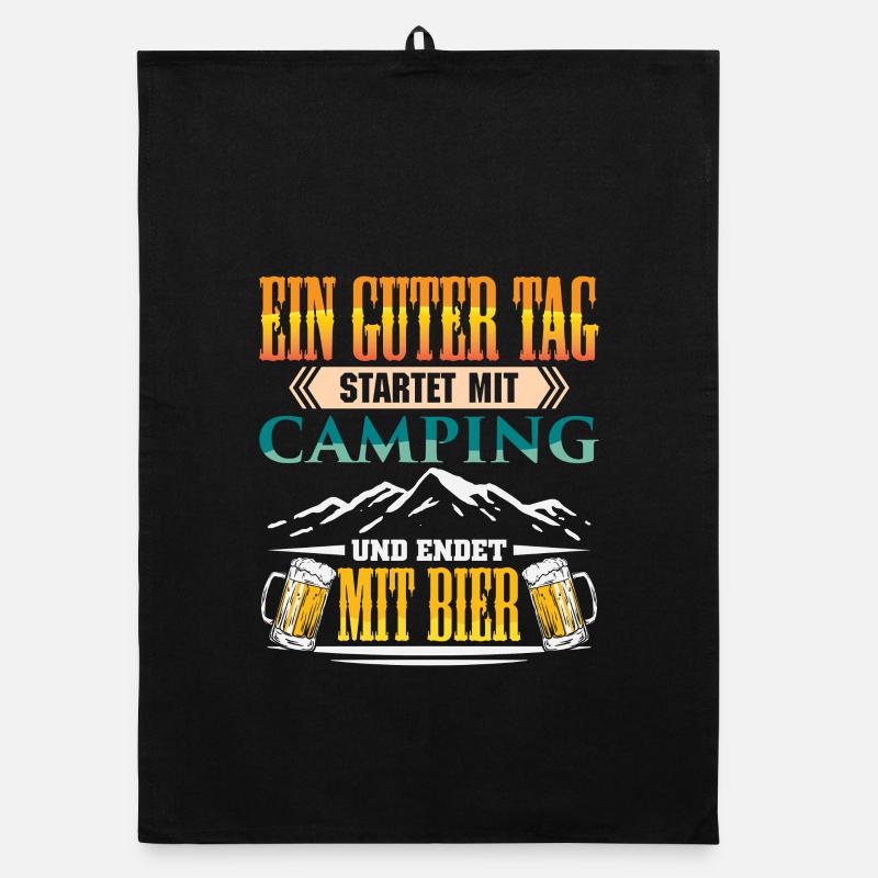 Camper Camping Caravan Saying Organic dish towel