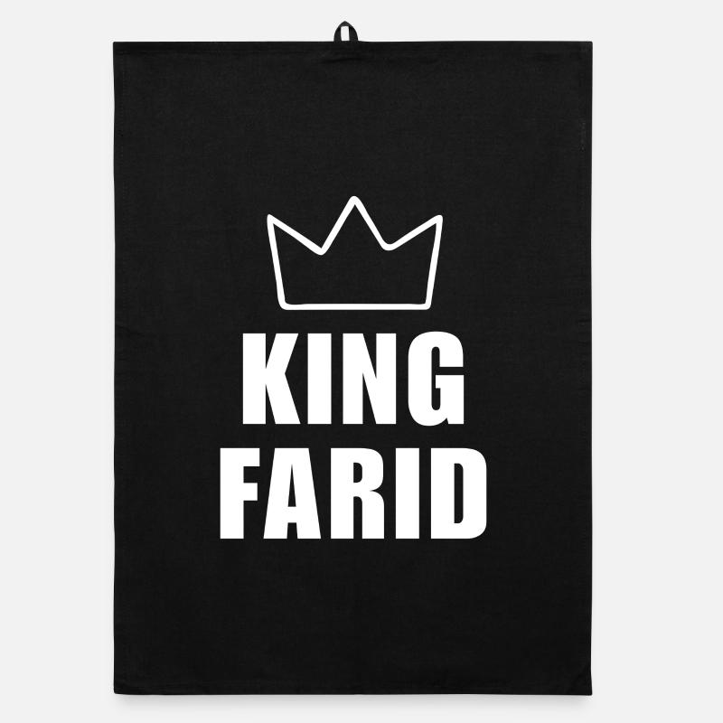 Farid Name mit Buchstabe F - King Crown Hemd Organic Geschirrtuch