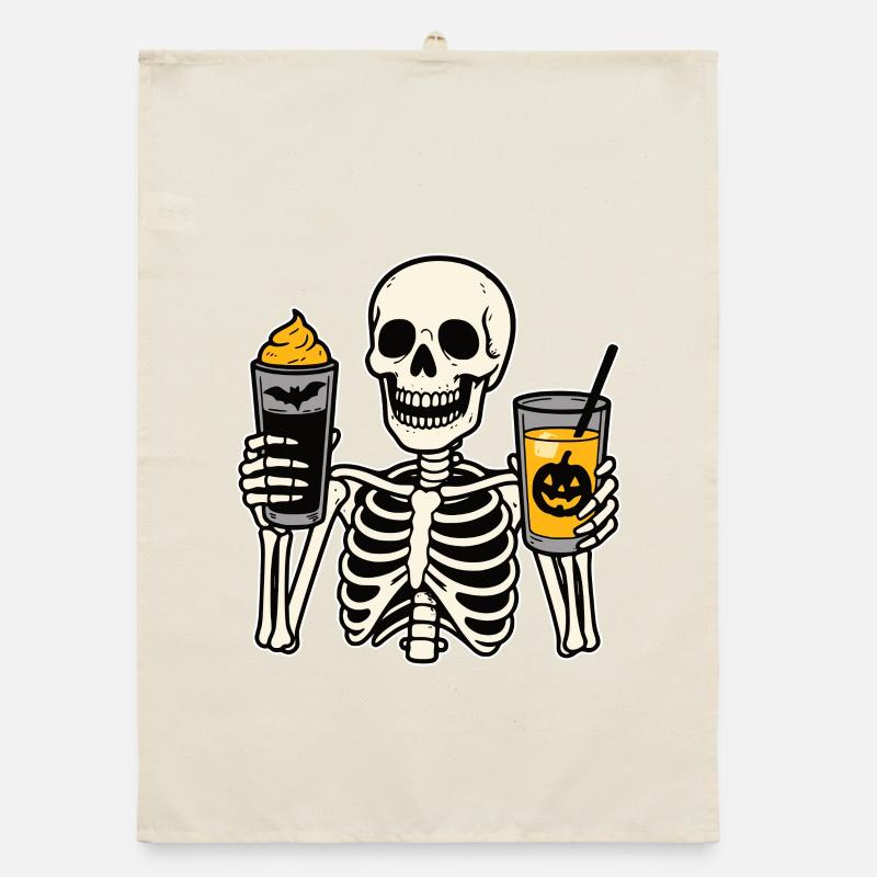 Halloween Skeleton Drinks Organic dish towel