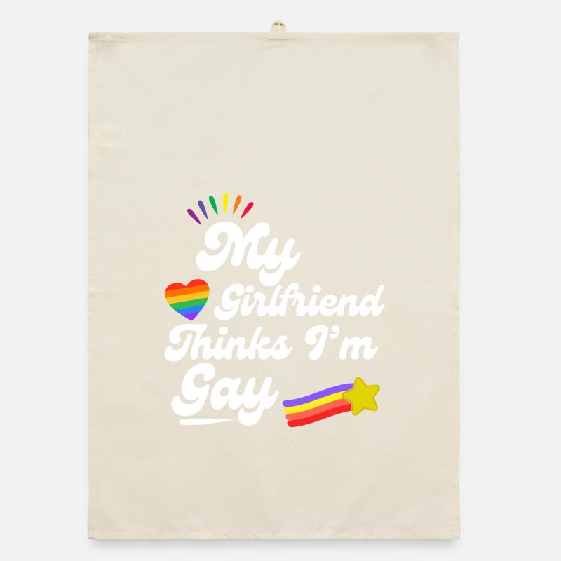 Rainbow Pride Heart Keepsake Design Organic dish towel