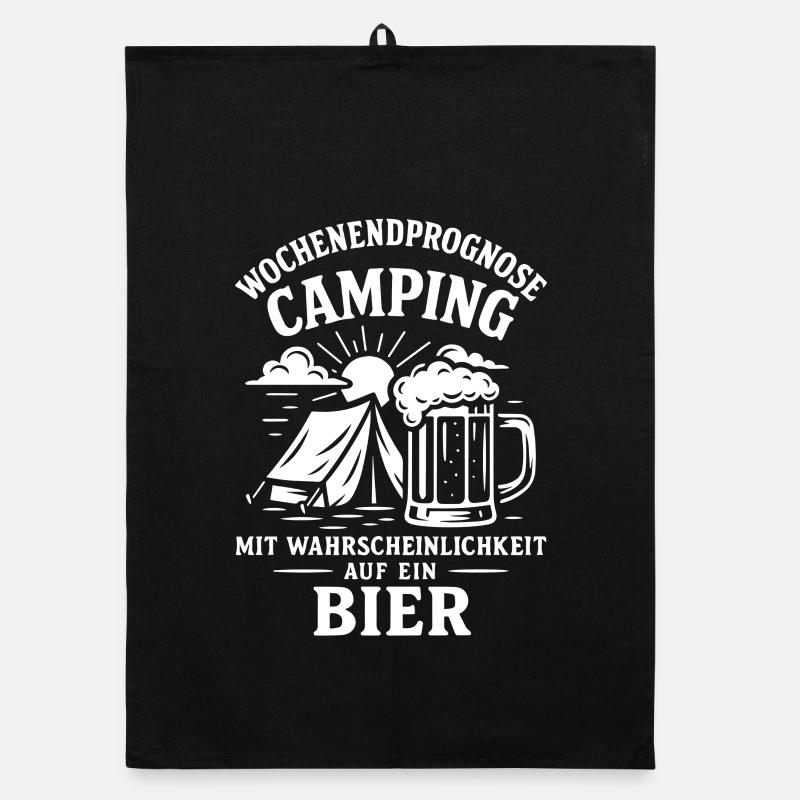 Camping Wochenendprognose Mit Bier Organic Geschirrtuch