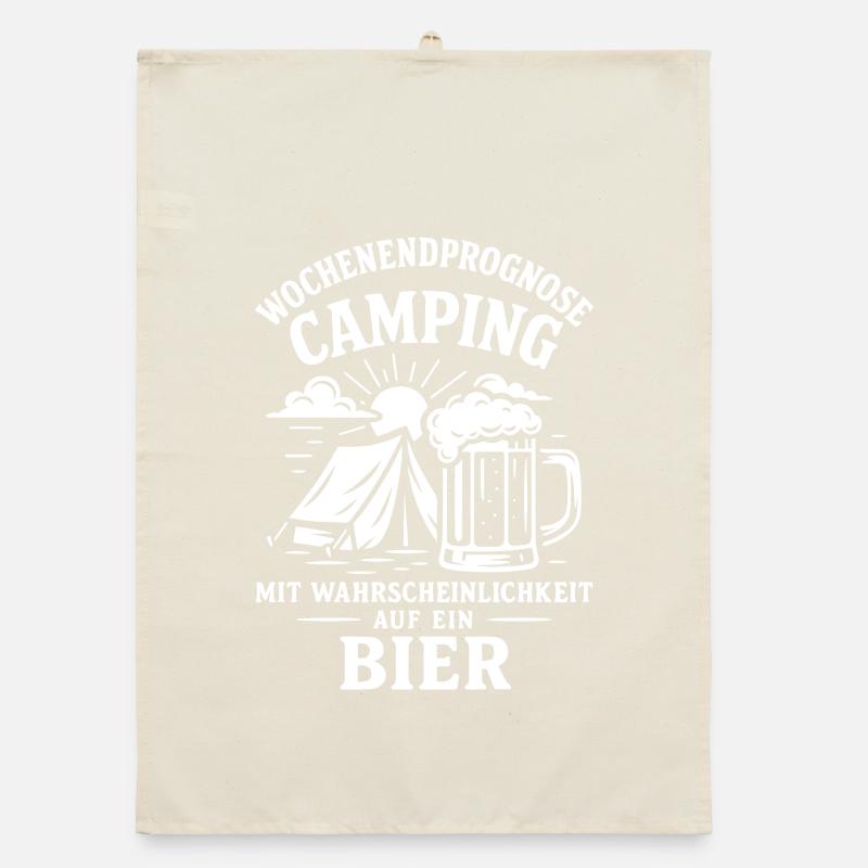 Camping Wochenendprognose Mit Bier Organic Geschirrtuch