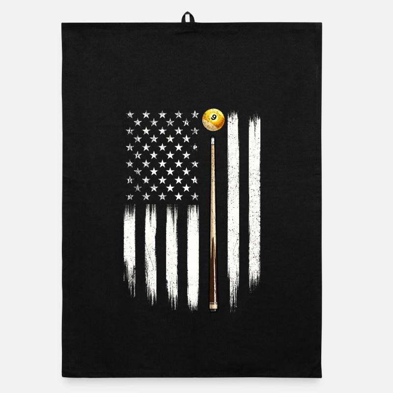 Billard US Drapeau Salle de billard Patriotic Cue Player Torchon bio