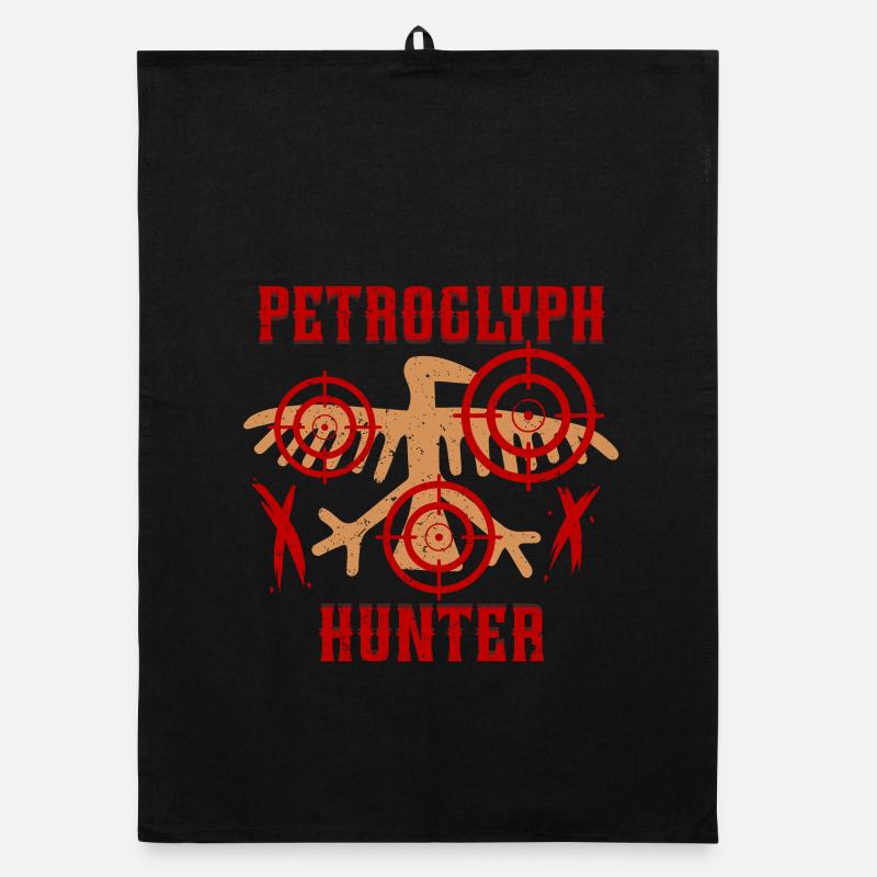 Petroglyph Hunter Petroglyphen Piktogramme Organic Geschirrtuch