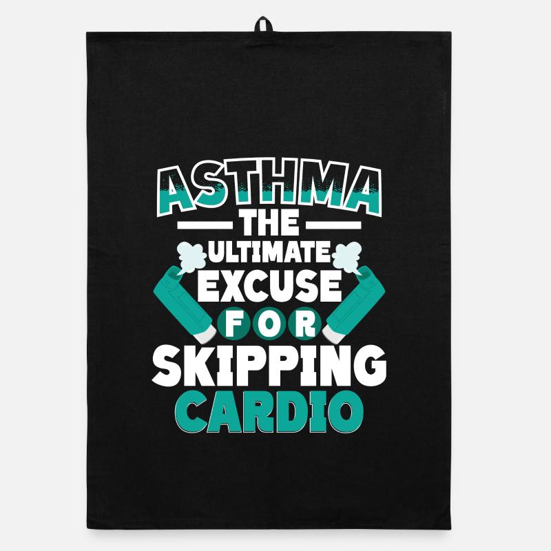 Asthma Asthmatics Skipping Cardio Organic dish towel
