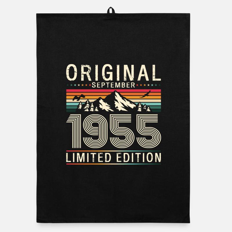 70th birthday Original September 1955 Organic dish towel