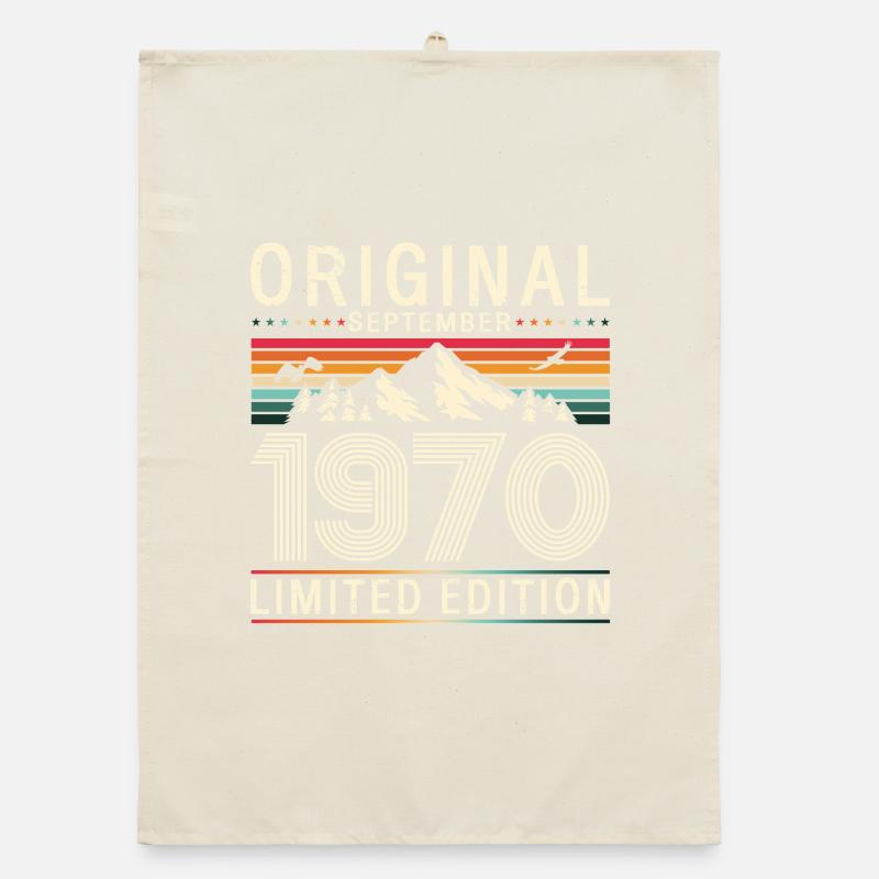 55th birthday Original September 1970 Organic dish towel