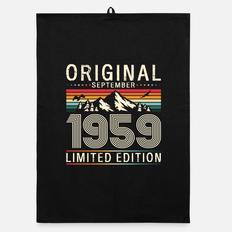 66th birthday Original September 1959 Organic dish towel