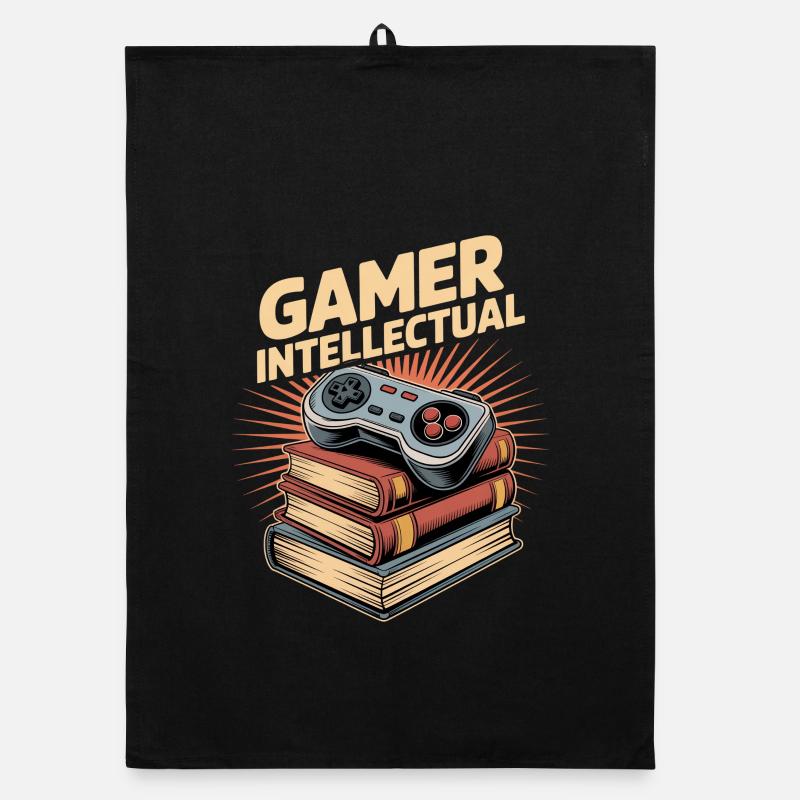 Gamer Intellectual Controller Book Stack Organic dish towel