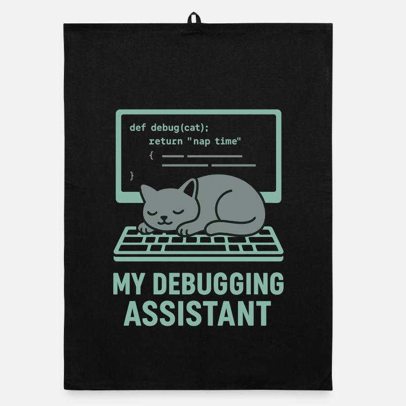 Mein Debugging Assistent Katze Organic Geschirrtuch