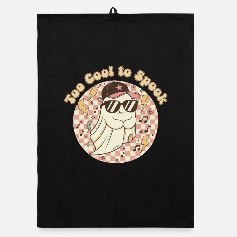Cool ghost with too cool to spook Organic dish towel