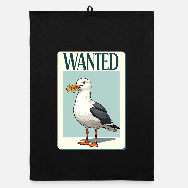 Wanted Möwe Mit Pommes Organic Geschirrtuch