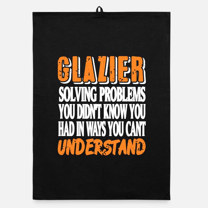 Glazier Nutritional Facts Parody Work Skill Humor Organic Geschirrtuch