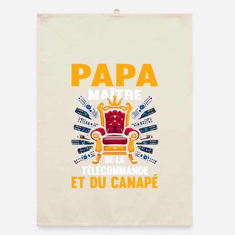 Dad Master Keyfob and Sofa Gift Humor Organic dish towel