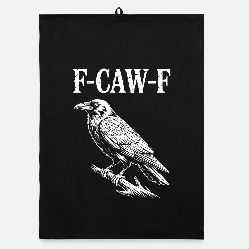 F-Caw-F Meme Krähe - Organic Geschirrtuch - Schwarz