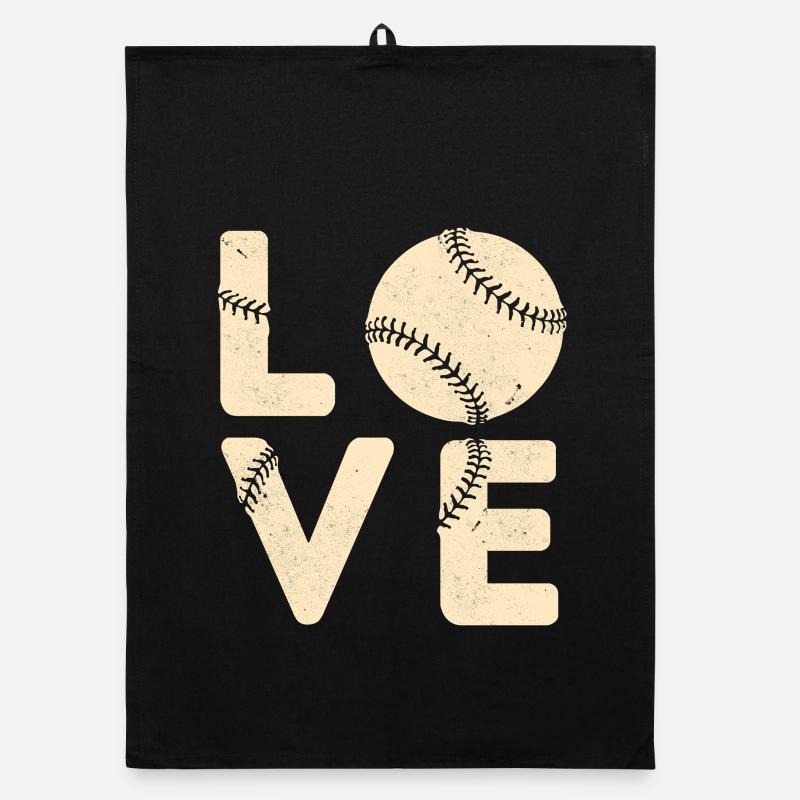 Liebe Baseball Vintage Geschenk Organic Geschirrtuch