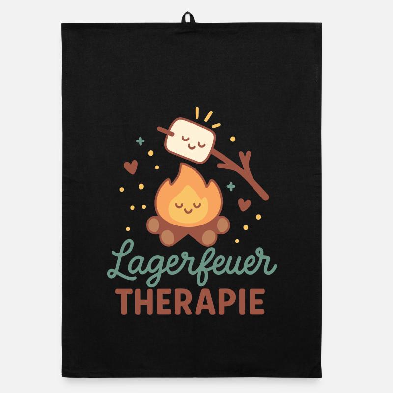 Campfire Therapy Camping Adventure Camper Nature Organic dish towel