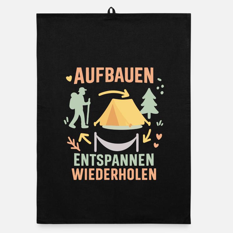 Camping Aventure Construction Détente Répéter Torchon bio