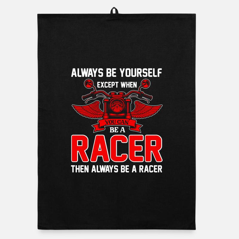 Be a Racer – Always - Organic Geschirrtuch - Schwarz