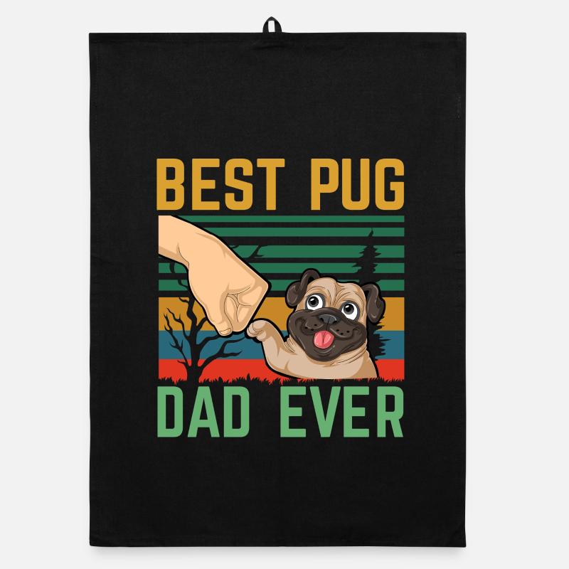 Bester Mops-Papa aller Zeiten Organic Geschirrtuch