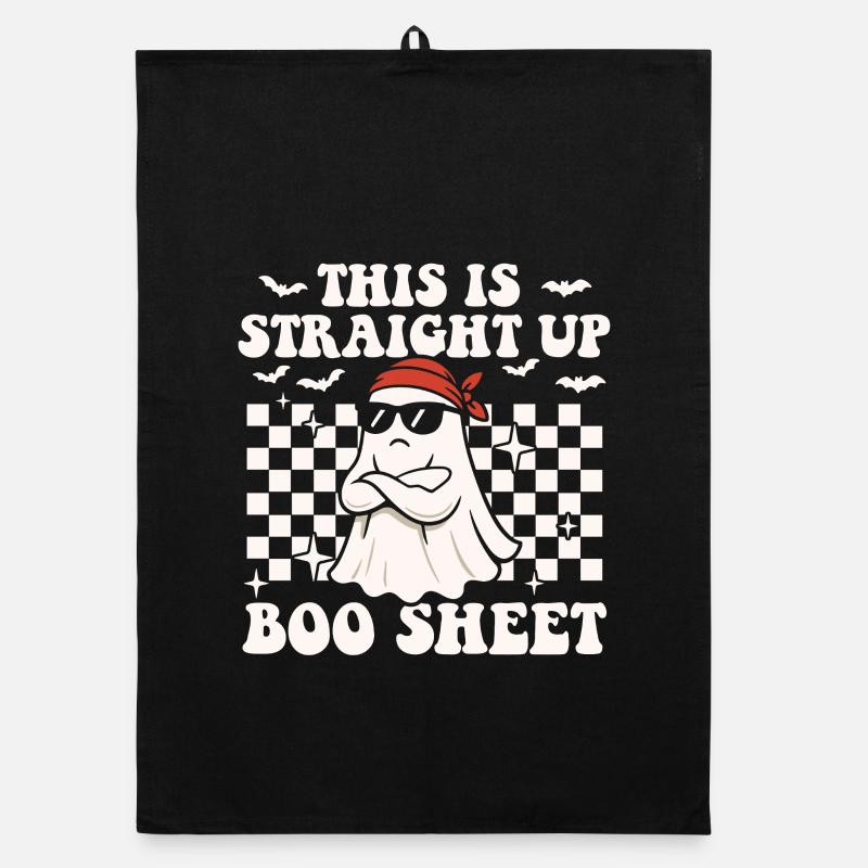 This Is Straight Up Boo Sheet Funny Ghost Organic dish towel