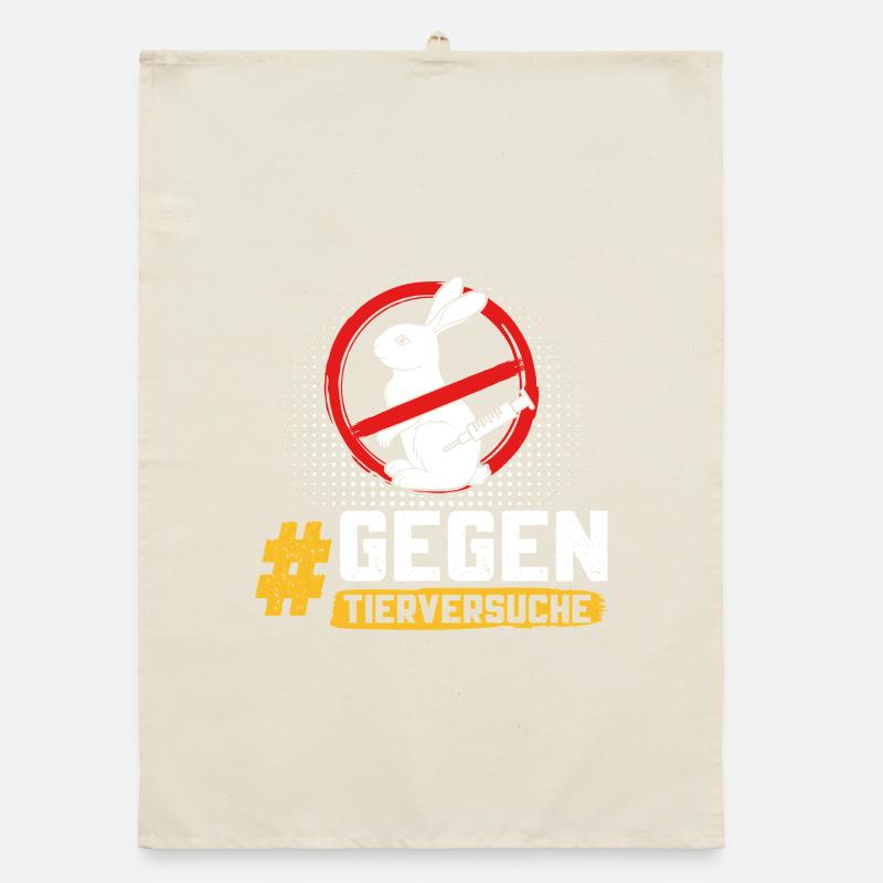 Animal protection STOP ANIMAL TESTING AGAINST TESTING Organic dish towel