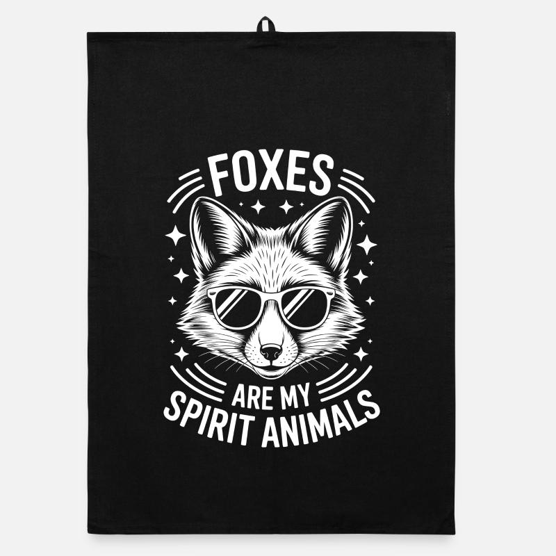 Loup avec lunettes de soleil et slogan Torchon bio