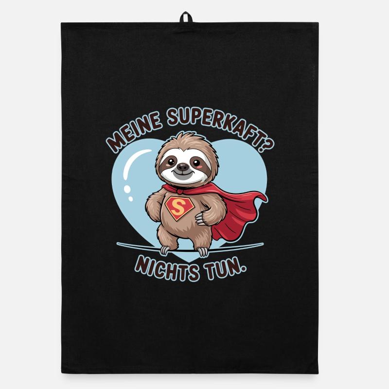 My superpower? Doing Nothing Sloth Organic dish towel