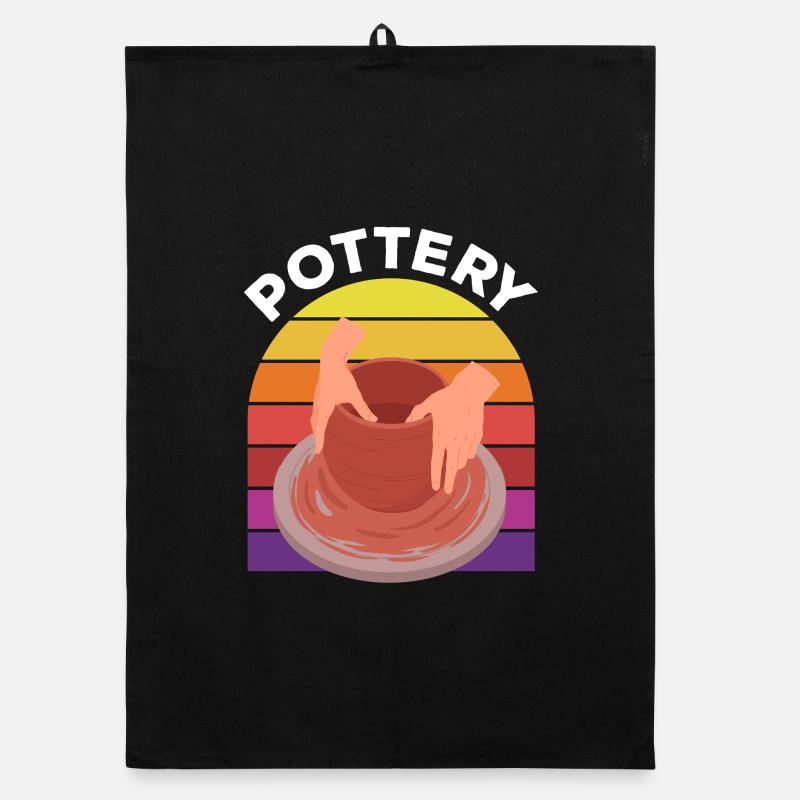Poterie Passion Coucher de soleil Torchon bio