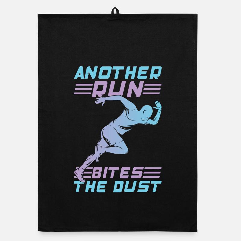 Running Another Run Bites Marathon Runner Gift Organic Geschirrtuch