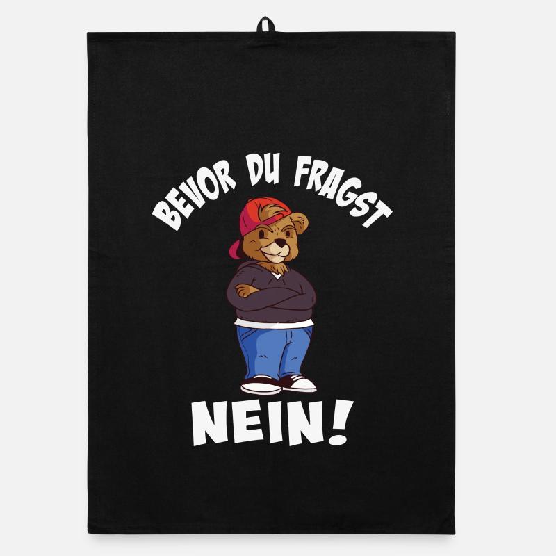 Cool bear style with trendy hat Organic dish towel