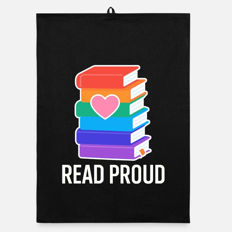 Reading Pride With Rainbow Heart Organic dish towel