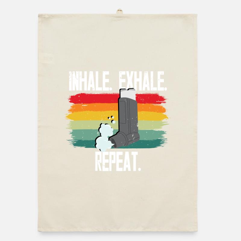 Asthma Asthmatics Inhale Exhale Repeat Organic dish towel