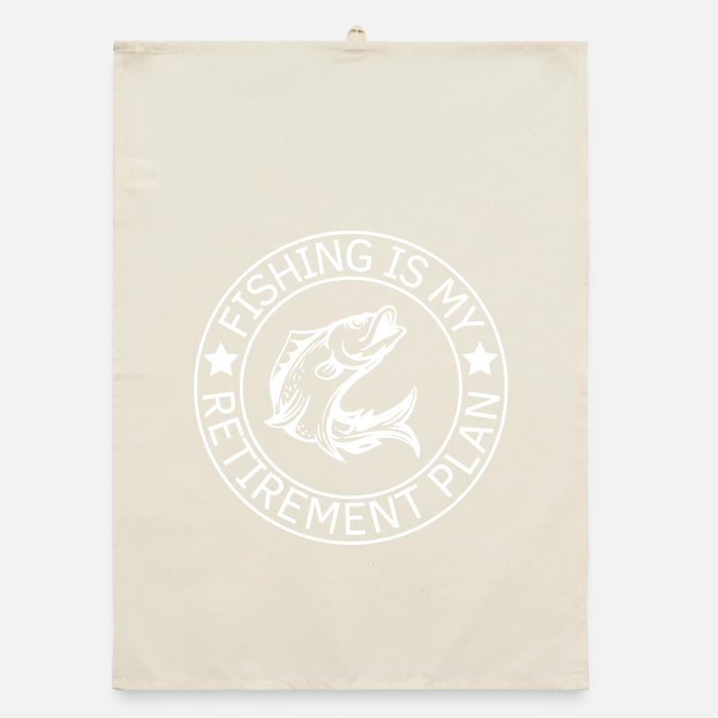 La pêche est mon plan de retraite Torchon bio