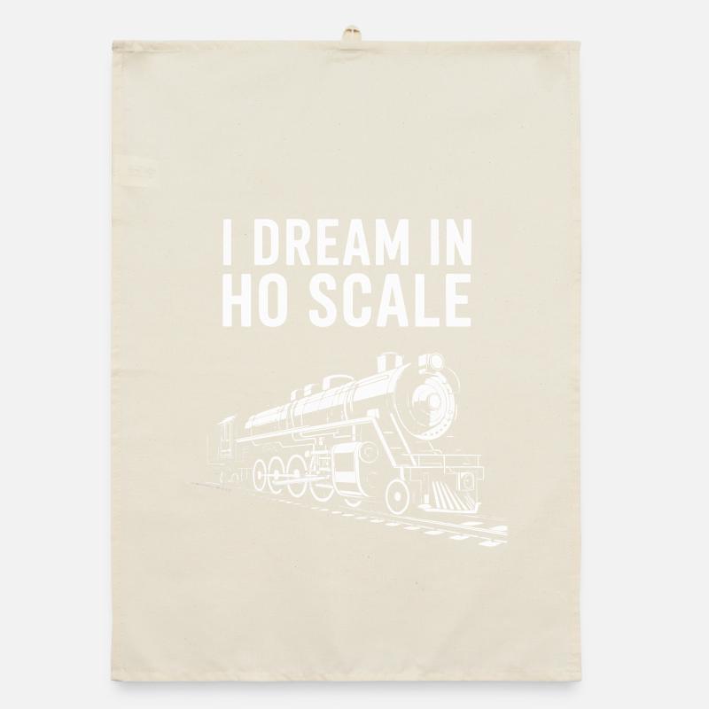 I Dream in HO Scale Model Train Organic dish towel
