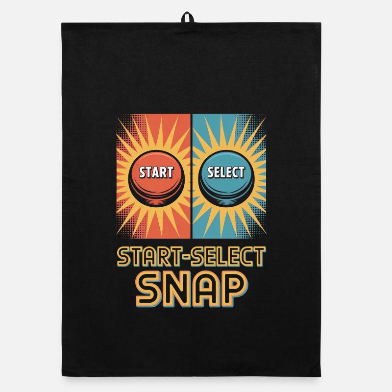 Start Select Snap Pop Culture Retro Video Game Organic Geschirrtuch