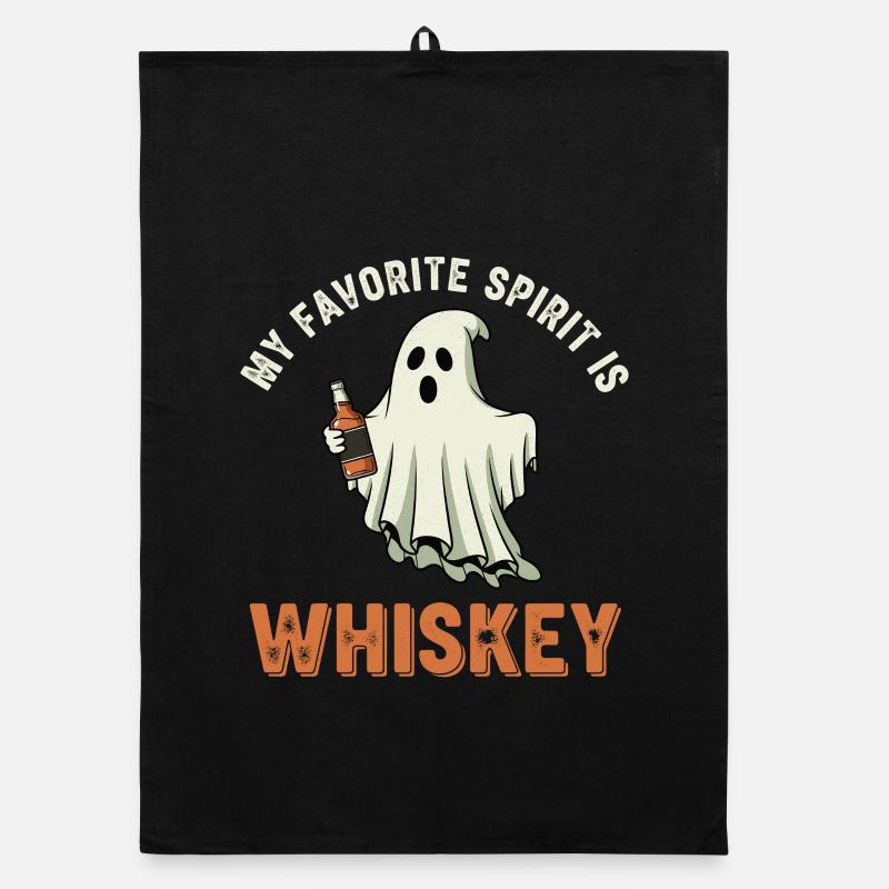 Geist mit Whiskey Flasche Organic Geschirrtuch