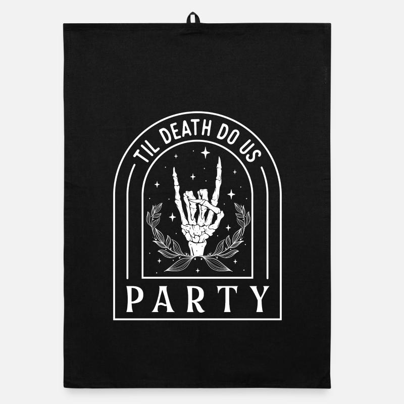 Til Death Do Us Party Halloween Wedding Fun Organic dish towel