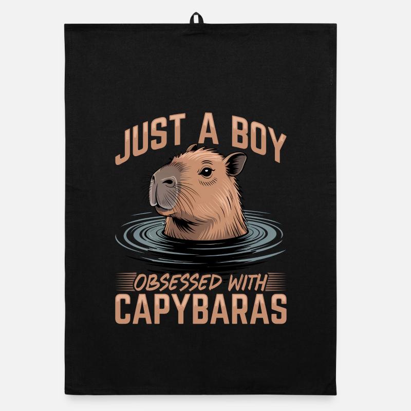 Funny Capybara Organic Geschirrtuch