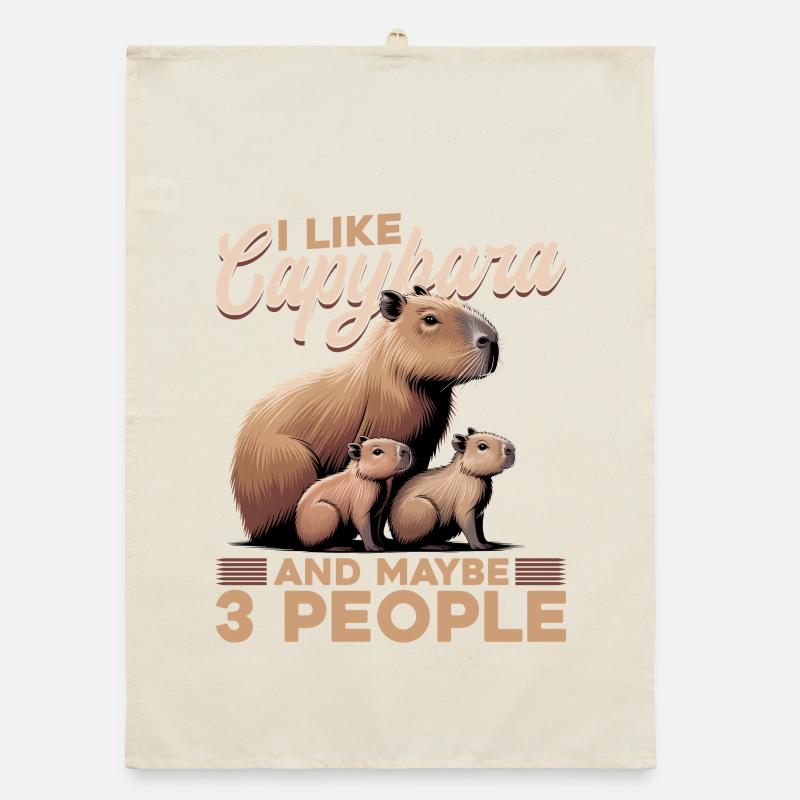 Funny Capybara Organic Geschirrtuch
