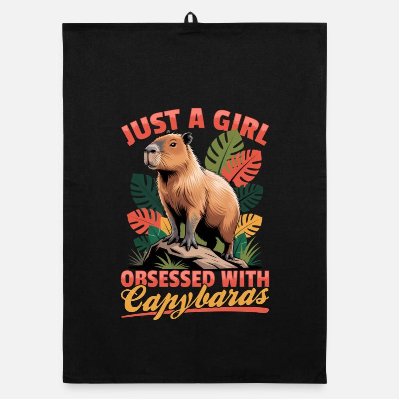 Funny Capybara Organic Geschirrtuch
