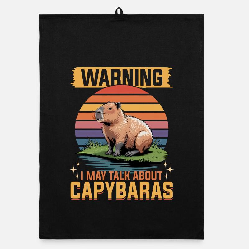 Funny Capybara Organic Geschirrtuch