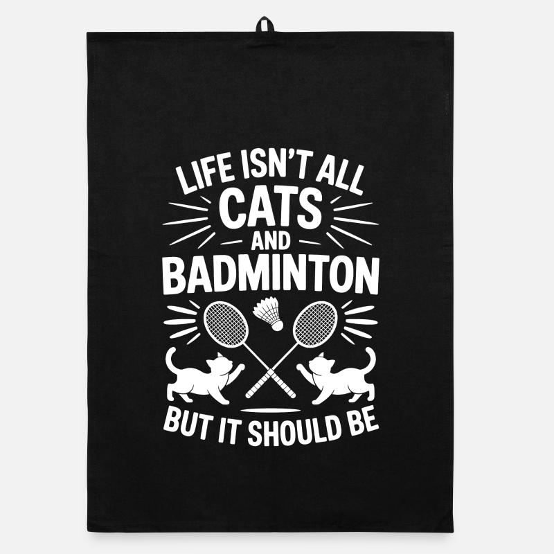 Badminton Saying Cat Funny Badminton Gift Organic dish towel