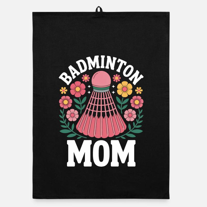 Badminton Spruch Mama Lustiges Badminton Geschenk Organic Geschirrtuch